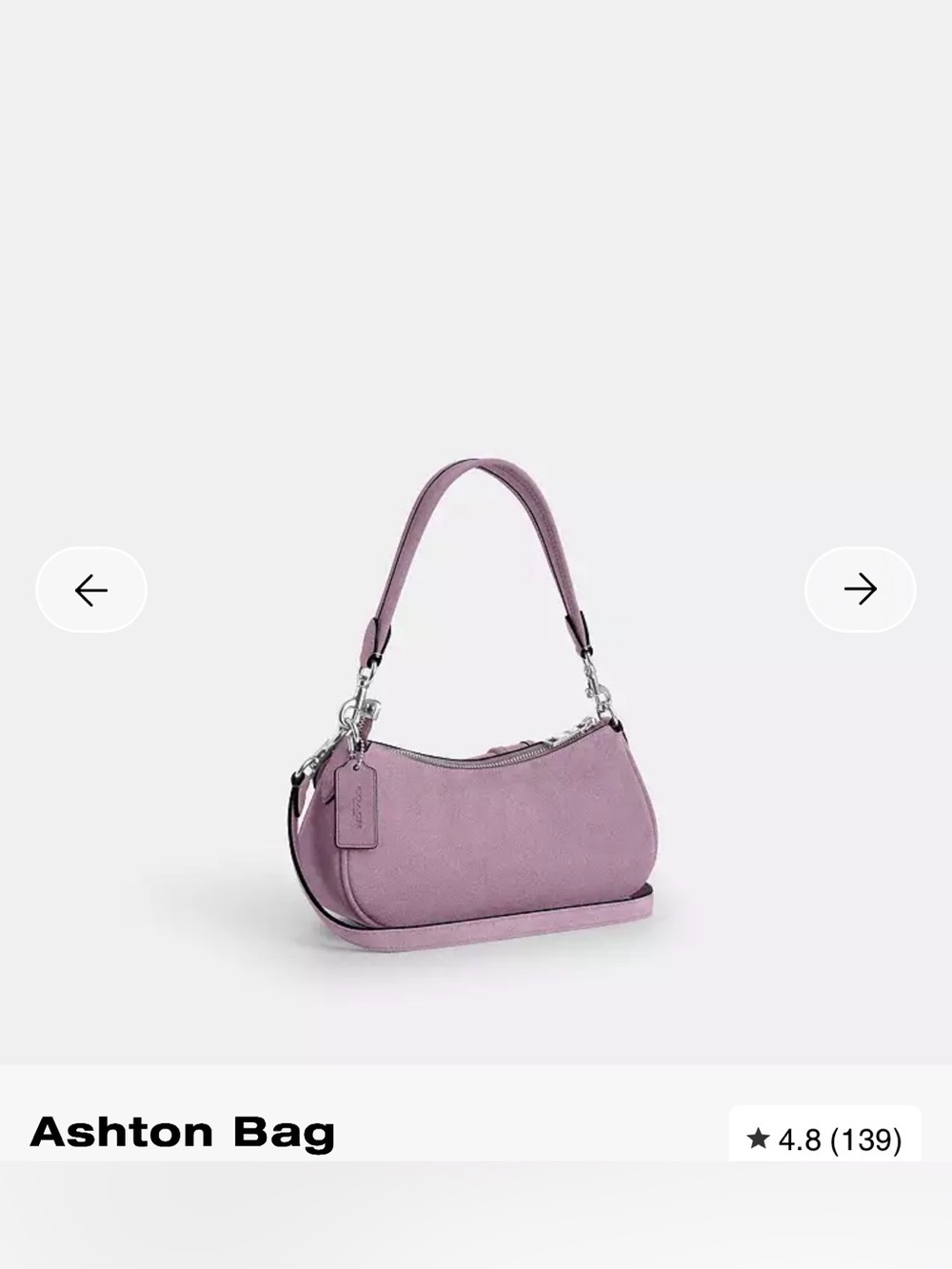 📣CLOSET CLEAROUT📣 Coach Ashton Bag in pink lavender suede 😍😍😍 - Picture 2 of 16